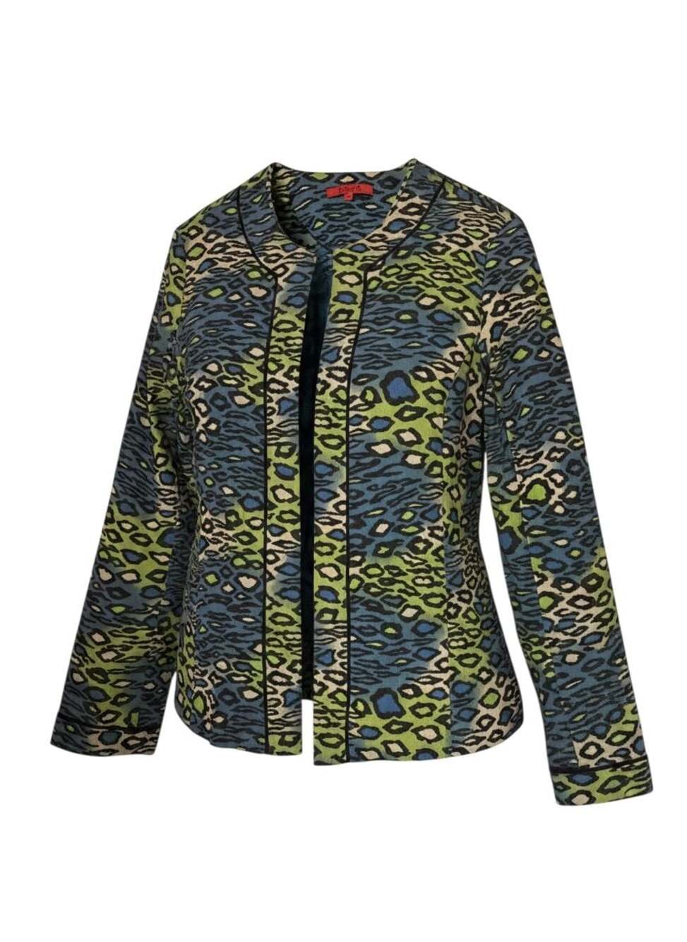 Joni B. Women's Animal Print Open-Front Blazer Jacket Small